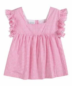 Best reviews of 🤩 Lil Cactus Pink Gingham Ruffle-Sleeve Top - 👩 Women ⌛