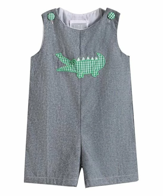 Outlet 💯 Lil Cactus Blue Alligator Sleeveless Romper - Infant & Toddler For Baby & Maternity 🤩