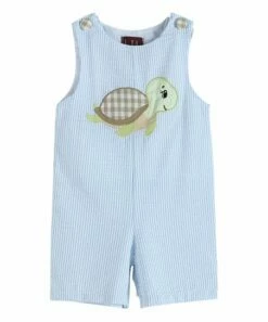 Coupon 🛒 Lil Cactus Light Blue Stripe Turtle Shortalls - Infant & Toddler For Baby & Maternity 🔔