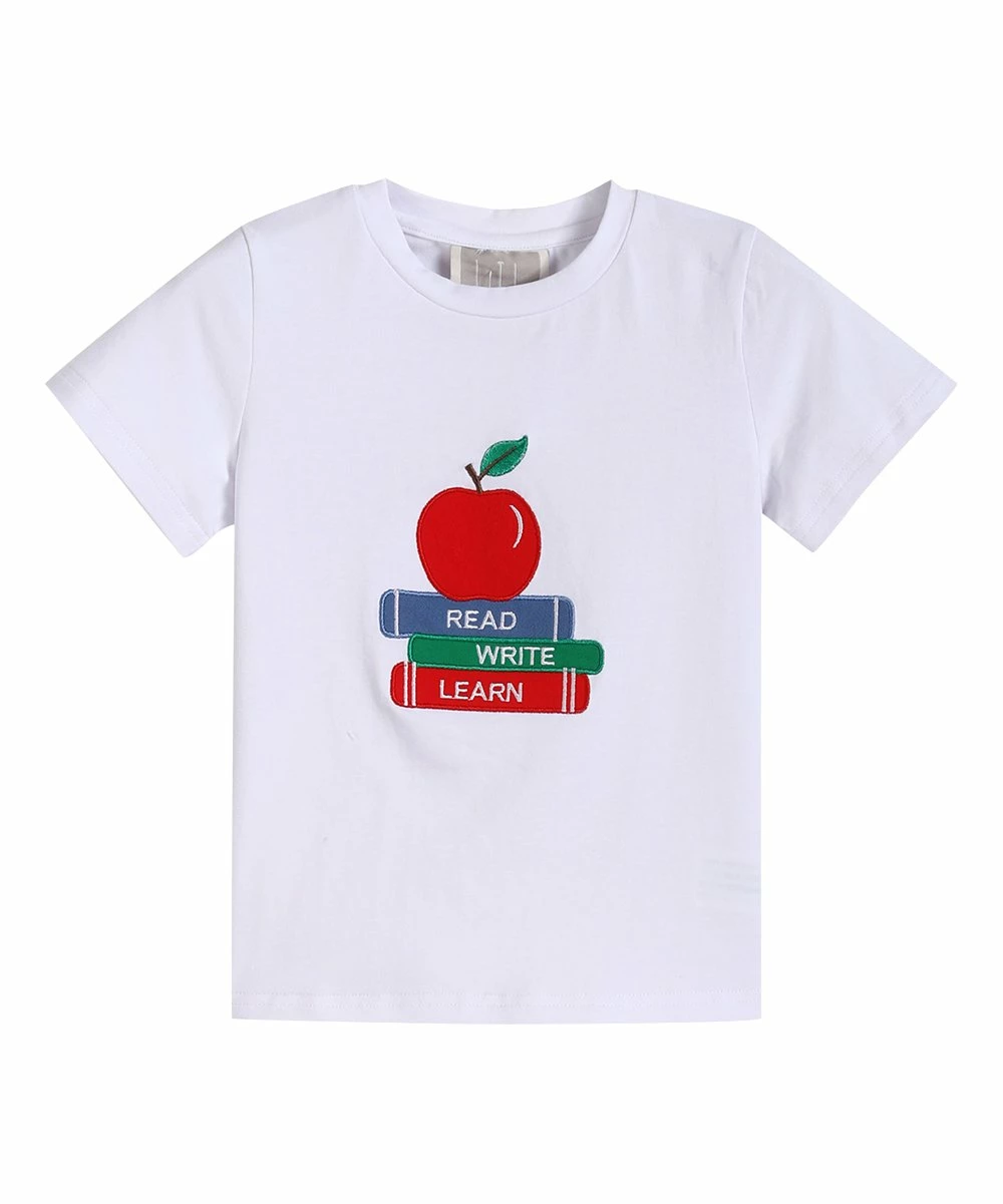 Buy 🔔 Lil Cactus White 'Read Write Learn' Tee & Blue Shorts - Infant & Boys For Kids 🤩 - Image 3