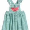 Wholesale 🔥 Lil Cactus Green Gingham Watermelon Whale Flutter-Sleeve Jumper - Toddler & 👧 Girls For Kids 👍