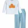 Best Pirce 💯 Lil Cactus White Pumpkin Long-Sleeve Top & Light Blue Pants - Infant, Toddler & Boys For Kids 💯