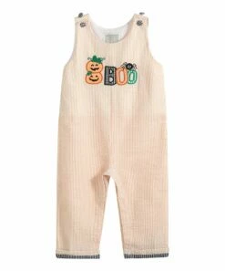 Buy ❤️ Lil Cactus Orange Seersucker 🦇 Halloween 'Boo' Button-Shoulder Overalls - Infant For Baby & Maternity ✔️
