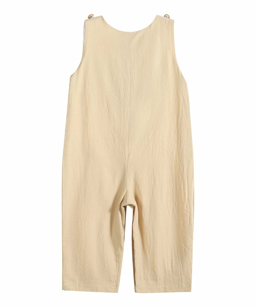 Budget ๐ฅฐ Lil Cactus Tan Pumpkin Smocked Button-Shoulder Overalls - Infant & Toddler For Baby & Maternity ๐ฅ - Image 4