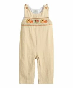 Budget 🥰 Lil Cactus Tan Pumpkin Smocked Button-Shoulder Overalls - Infant & Toddler For Baby & Maternity 🔥
