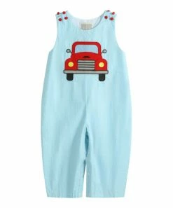 Cheap 😍 Lil Cactus Blue & Red Vintage Truck Overalls - Infant & Toddler For Baby & Maternity ✨