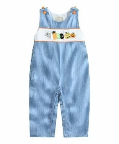 Best deal ✔️ Lil Cactus Blue Gingham 🎃 Halloween 'Boo' Smocked Button-Shoulder Overalls - Infant For Baby & Maternity ⭐