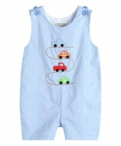 Cheap 🤩 Lil Cactus Blue Car Race Track Embroidery Shortalls - Infant & Toddler For Baby & Maternity 🎁