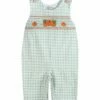 Budget ⌛ Lil Cactus Soft Green Plaid Pumpkin Smocked Overalls - Infant & Toddler For Baby & Maternity 🥰
