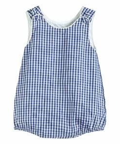 New ๐ฅ Lil Cactus Dark Blue Gingham Basic Bubble Romper - Infant & Toddler For Baby & Maternity ๐งจ
