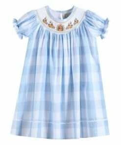 Promo 🔥 Lil Cactus Large Blue Buffalo Check Festive Bishop 👗 Dress - Infant For Baby & Maternity 🎉