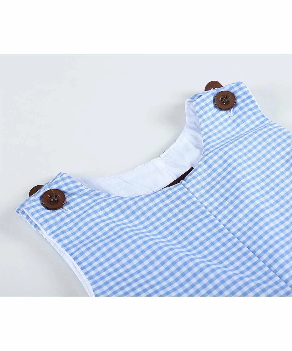 Wholesale ๐ฅฐ Lil Cactus Blue Gingham Puppy Shortalls - Infant & Toddler For Baby & Maternity ๐ - Image 3