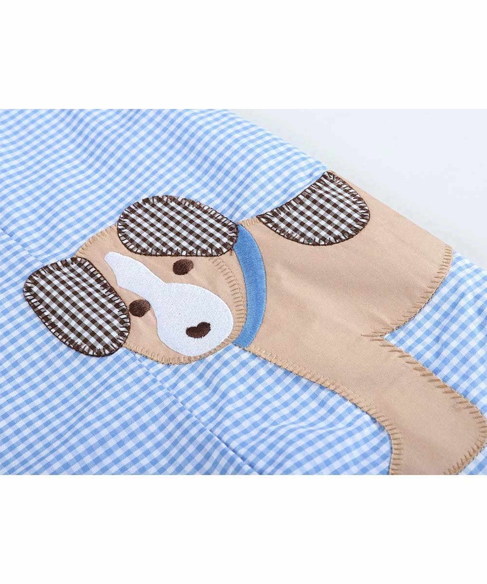 Wholesale ๐ฅฐ Lil Cactus Blue Gingham Puppy Shortalls - Infant & Toddler For Baby & Maternity ๐ - Image 4