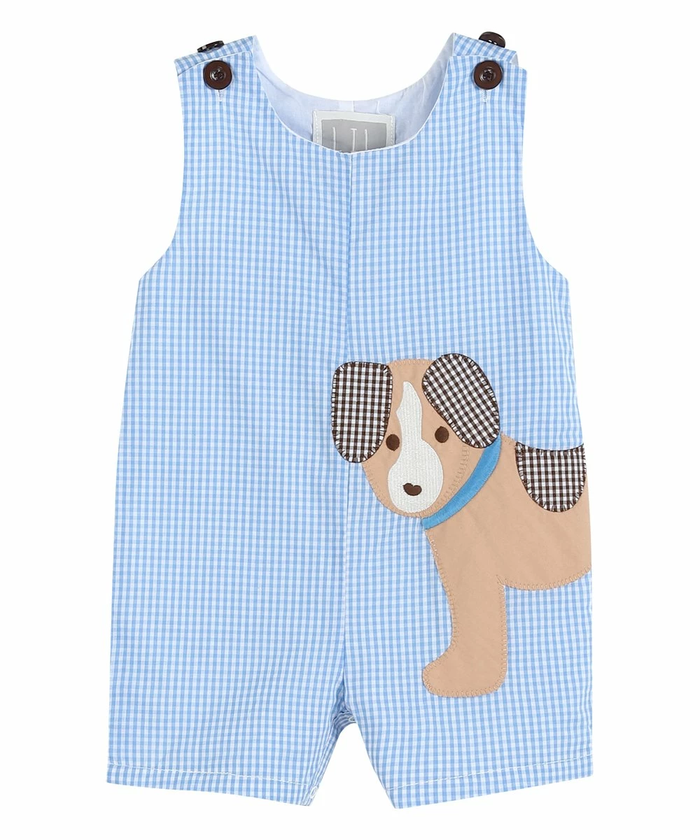 Wholesale ๐ฅฐ Lil Cactus Blue Gingham Puppy Shortalls - Infant & Toddler For Baby & Maternity ๐