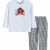 Brand new 😉 Lil Cactus White Farm Long-Sleeve Tee & Black Gingham Pants - Infant, Toddler & Boys For Kids 🎁
