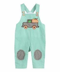 Coupon ๐ Lil Cactus Green & White Stripe Harvest Truck Overalls - Infant & Toddler For Baby & Maternity ๐