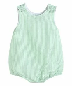 Flash Sale 🎉 Lil Cactus Green Stripe Seersucker Basic Bubble Romper - Infant & Toddler For Baby & Maternity 👏