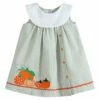 Promo 🔥 Lil Cactus Green Seersucker Pumpkin Collared Yoke 👗 Dress - Infant, Toddler & 👧 Girls For Kids 🤩