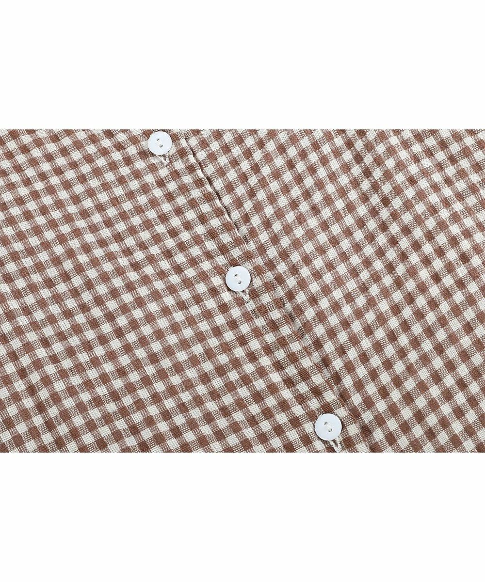 Cheapest π€© Lil Cactus Sand Gingham & Orange Pumpkin Double-Pocket A-Line π Dress - Infant For Baby & Maternity π - Image 4