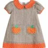 Cheapest 🤩 Lil Cactus Sand Gingham & Orange Pumpkin Double-Pocket A-Line 👗 Dress - Infant For Baby & Maternity 👏