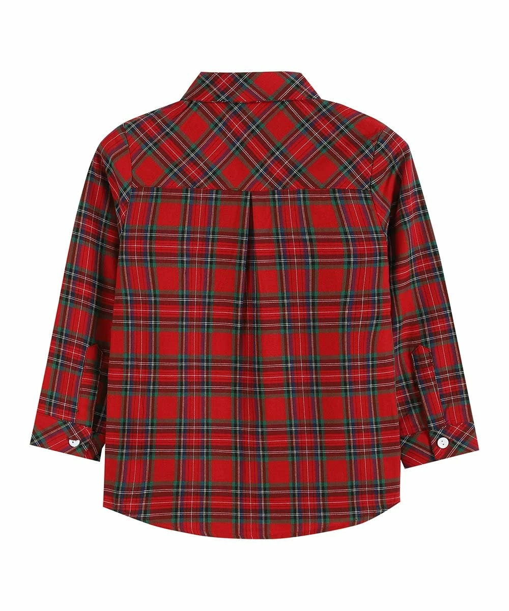 Flash Sale ๐ Lil Cactus Red & Green Tartan Button-Up - Infant For Baby & Maternity โญ - Image 4