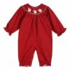 Cheap 🎉 Lil Cactus Red Santa Smocked Long-Sleeve Playsuit - Infant & Toddler For Kids 🔔
