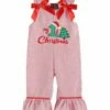 Budget 🔔 Lil Cactus Red 'My 1st 🎁 Christmas' Bow-Accent Ruffle Overalls - Infant For Baby & Maternity ❤️