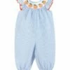 Wholesale ✨ Lil Cactus Light Blue Pumpkin Smocked Angel-Sleeve Playsuit - Infant & Toddler For Kids ⌛