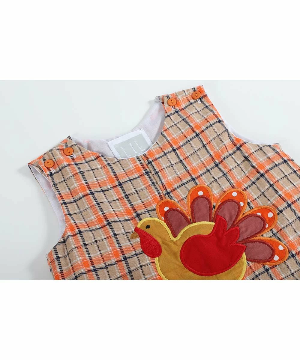 New โจ Lil Cactus Orange Plaid Turkey Overalls - Infant & Toddler For Baby & Maternity ๐ - Image 5