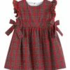 Hot Sale ⭐ Lil Cactus Red 🎅 Christmas Plaid Ruffle-Sleeve A-Line 👗 Dress - Infant For Baby & Maternity ⌛