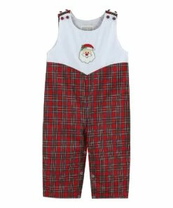 Discount ๐ Lil Cactus Red & White Plaid Santa Yoke Overalls - Infant & Toddler For Baby & Maternity ๐