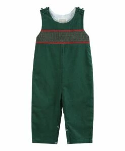 Outlet 🥰 Lil Cactus Green & Red Smocked Overalls - Infant & Toddler For Baby & Maternity ✔️