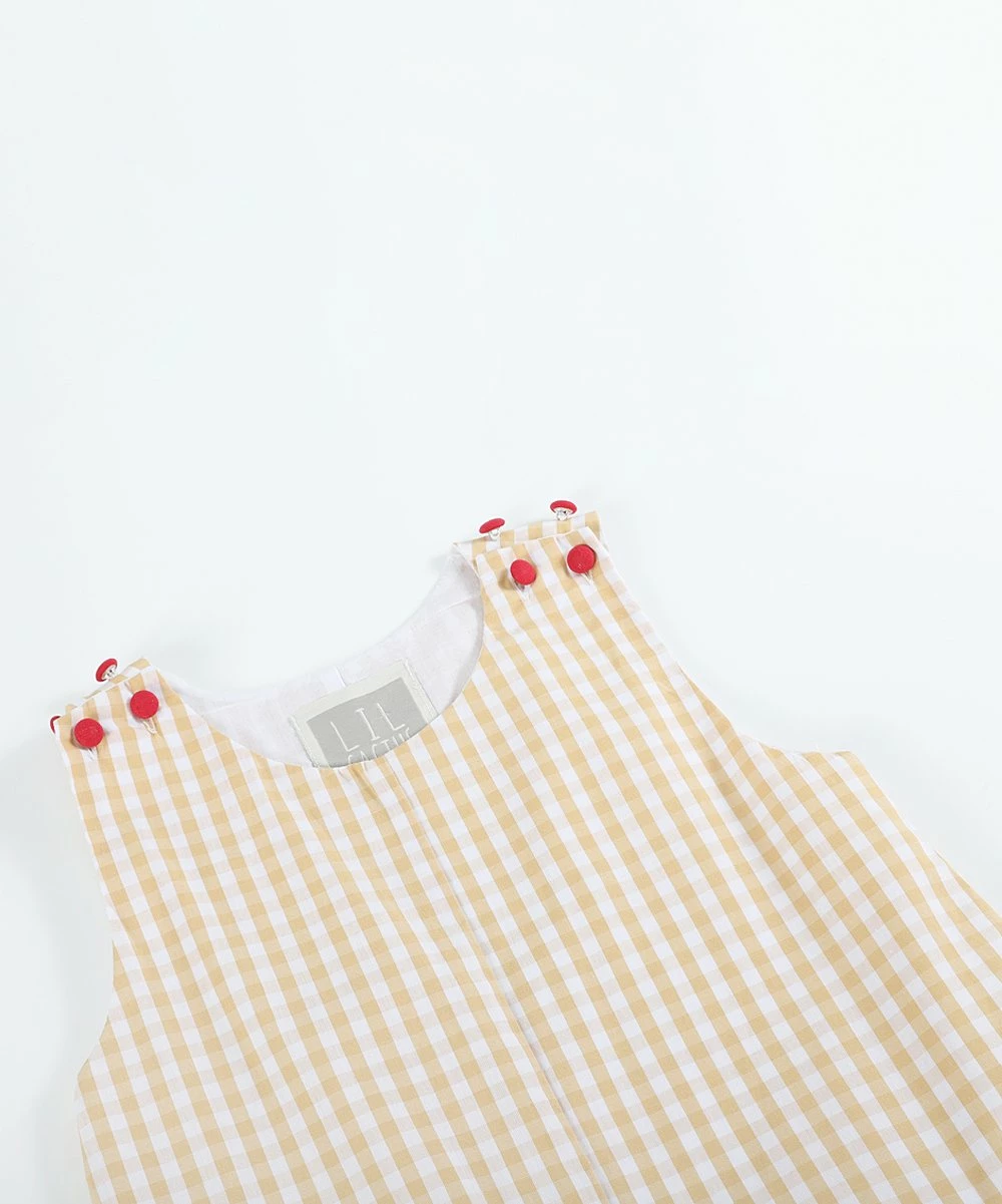 Promo ๐ Lil Cactus Tan Multicolor Gingham Reindeer Overalls - Infant & Toddler For Baby & Maternity โญ - Image 3